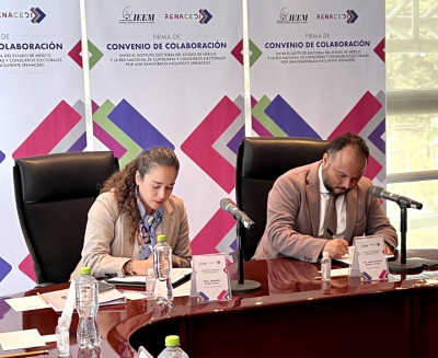FIRMAN IEEM Y RENACEDI CONVENIO DE COLABORACIÓN POR UNA DEMOCRACIA INCLUYENTE