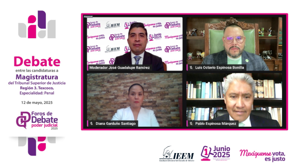 SÉPTIMO DÍA DE DEBATES ORGANIZADOS POR EL IEEM  PARA LA ELECCIÓN JUDICIAL
