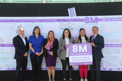 SERVIDORAS Y SERVIDORES ELECTORALES DEL IEEM  CONMEMORAN EL 8M CON MURAL