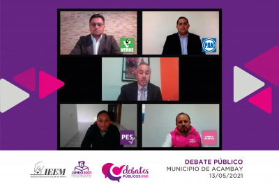 LLEVA A CABO IEEM PRIMER DEBATE ENTRE CANDIDATURAS A LA PRESIDENCIA DE ACAMBAY