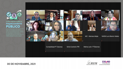 EXPONEN EN CURSO VIRTUAL DEL IEEM ASPECTOS SOBRE EL FINANCIAMIENTO PÚBLICO DE LOS PARTIDOS POLÍTICOS PARA IMPULSAR EL LIDERAZGO DE LAS MUJERES