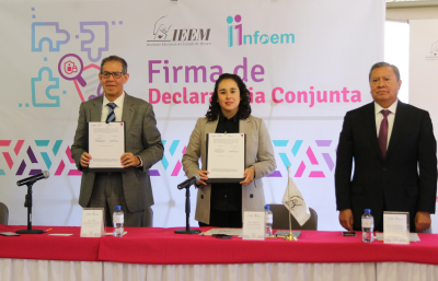 FIRMAN IEEM E INFOEM DECLARATORIA CONJUNTA  SOBRE TRANSPARENCIA, ACCESO A LA INFORMACIÓN Y PROTECCIÓN DE DATOS PERSONALES  PARA ELECCIONES 2024