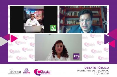 DESTACAN CANDIDATA Y CANDIDATO EN DEBATE A LA PRESIDENCIA DE TECÁMAC SUS PLATAFORMAS POLÍTICAS