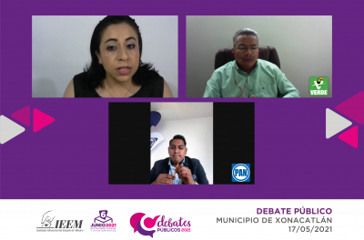 PARTICIPAN EN DEBATE PÚBLICO CONTENDIENTES A LA PRESIDENCIA DE XONACATLÁN: IEEM