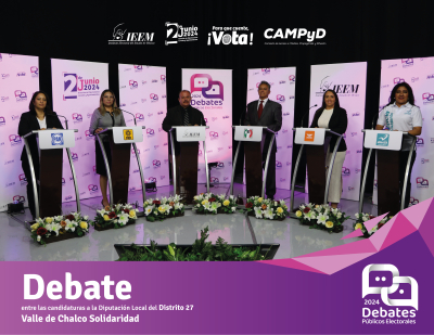 IEEM ORGANIZA DEBATES ENTRE LA CANDIDATURAS A LAS PRESIDENCIAS MUNICIPALES DE MEXICALTZINGO, CHALCO, HUIXQUILUCAN, PAPALOTLA Y EL DISTRITO 27, VALLE DE CHALCO